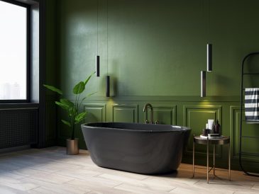 Salle de bain verte et noire pour une ambiance tendance
